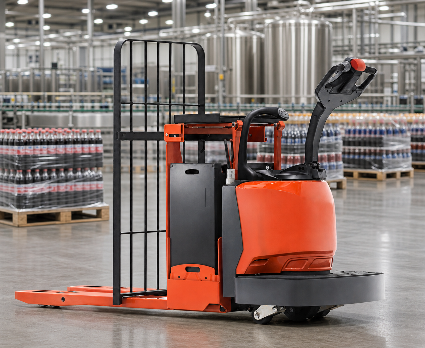 Beverage Facility Interior with Beverage Pallets