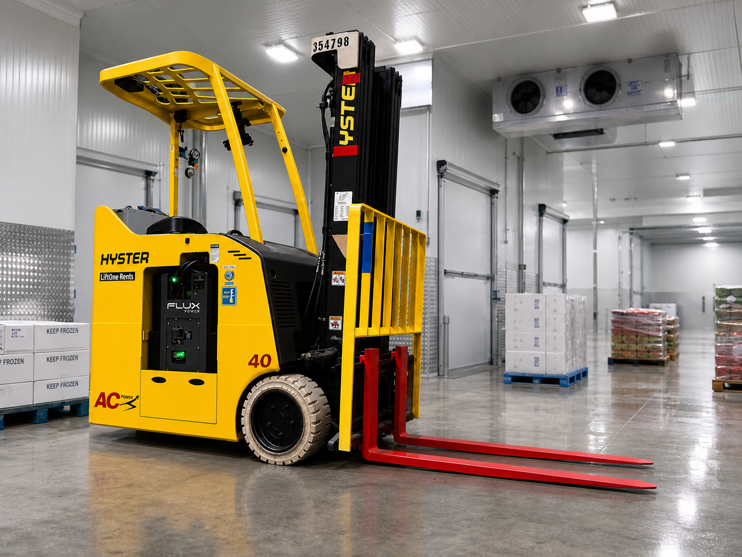 Forklift in Cold Storage Facility