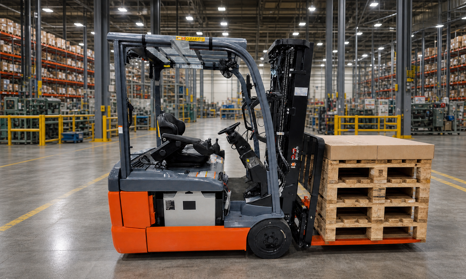Forklift in Manufacturing Warehouse
