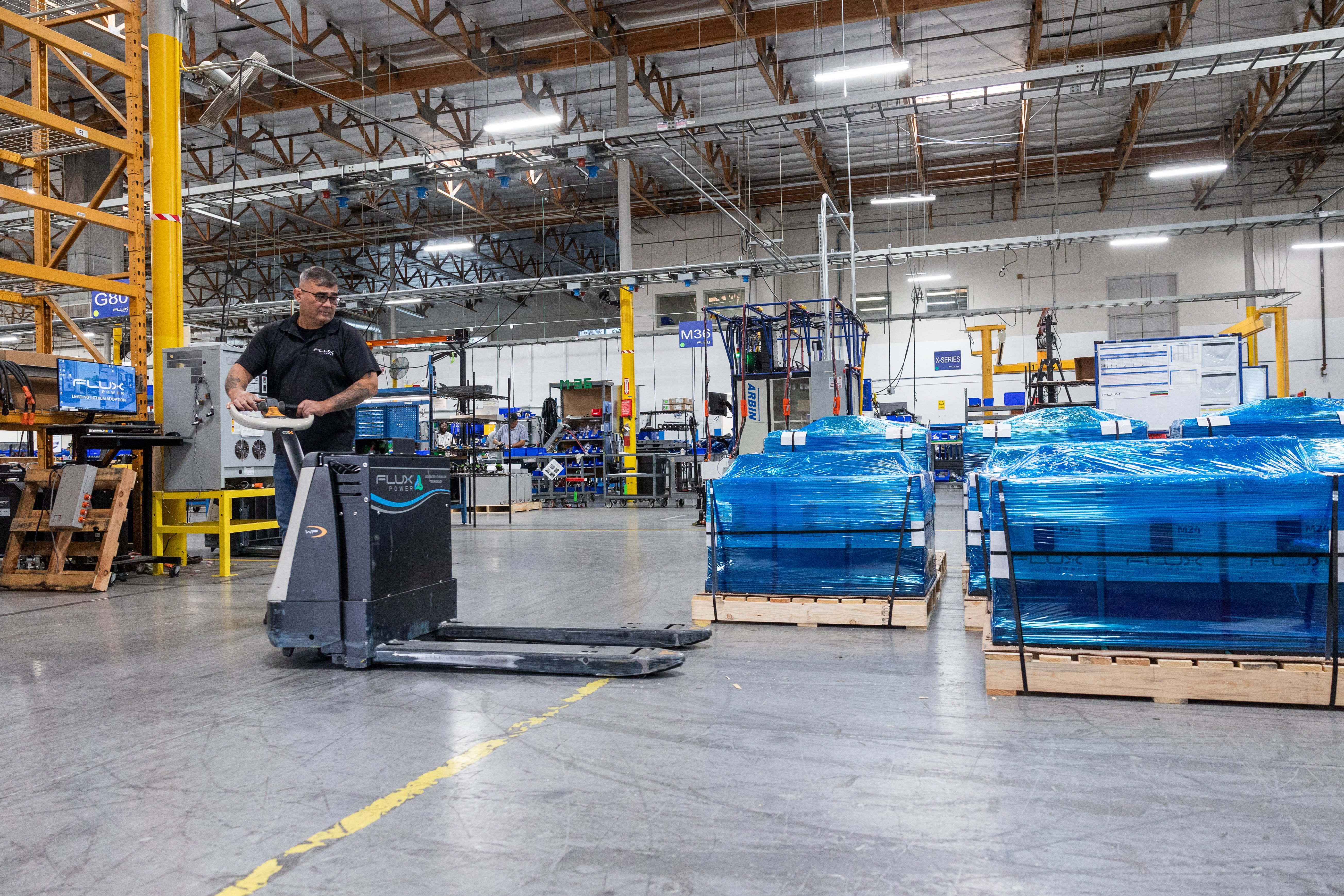 Flux Power Warehouse Forklift with Load 